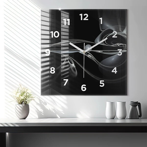 Wanduhr quadratisch mit motiv Abstrakter Rauch