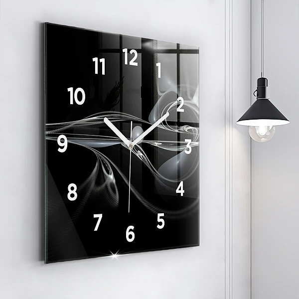 Wanduhr quadratisch mit motiv Abstrakter Rauch
