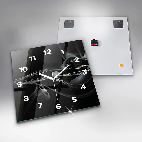 Wanduhr quadratisch mit motiv Abstrakter Rauch