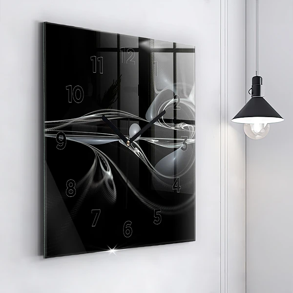 Wanduhr quadratisch mit motiv Abstrakter Rauch
