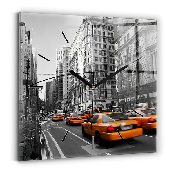 Wanduhr modern quadratisch Manhattan und Taxis