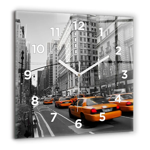 Wanduhr modern quadratisch Manhattan und Taxis
