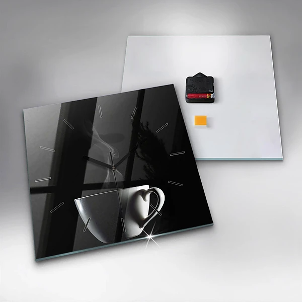 Wanduhr quadratisch mit motiv Tasse Kaffee