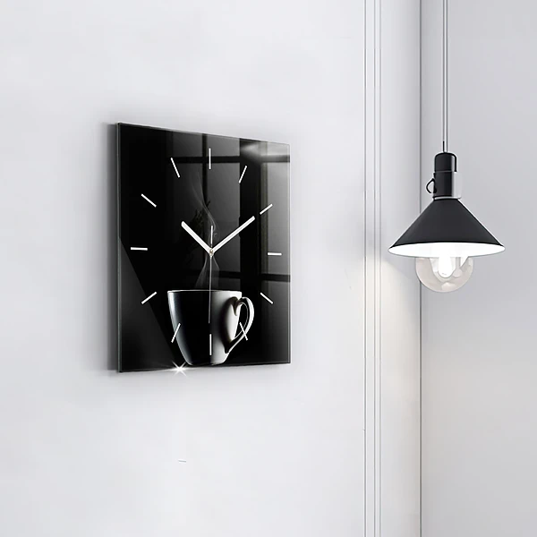 Wanduhr quadratisch mit motiv Tasse Kaffee
