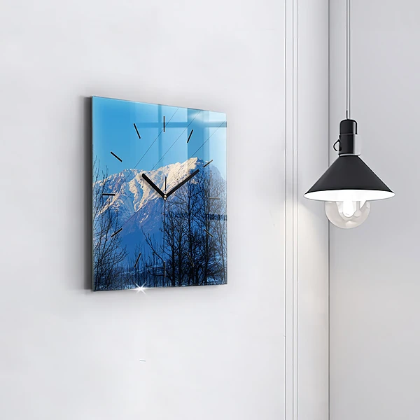 Wanduhr quadratisch Aussicht auf die Berge