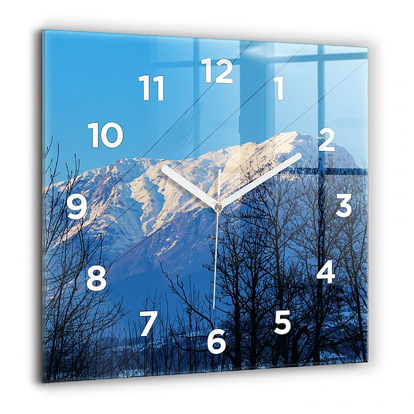 Wanduhr quadratisch Aussicht auf die Berge