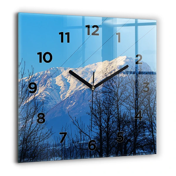 Wanduhr quadratisch Aussicht auf die Berge