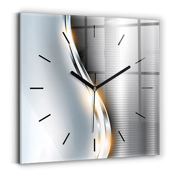 Wanduhr modern quadratisch Metall-Abstraktion