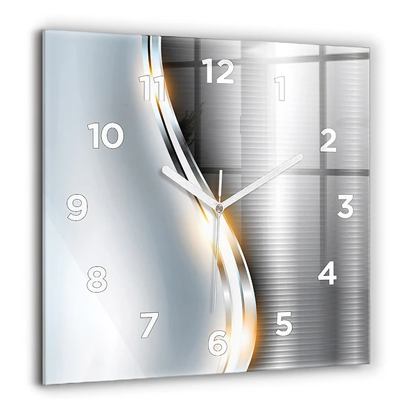 Wanduhr modern quadratisch Metall-Abstraktion