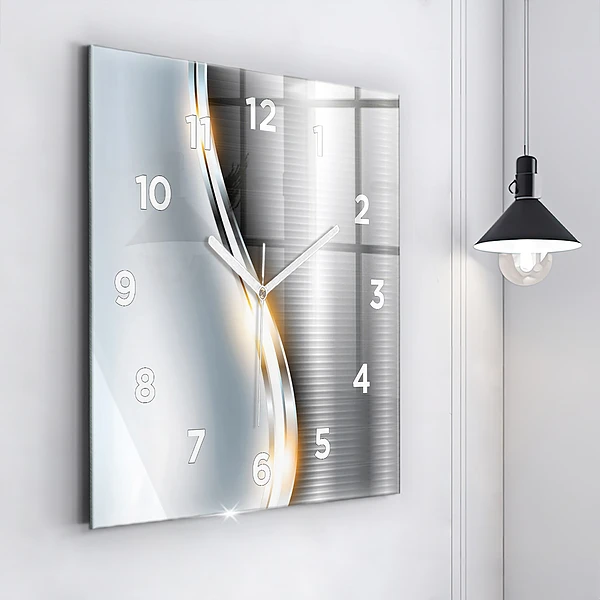 Wanduhr modern quadratisch Metall-Abstraktion