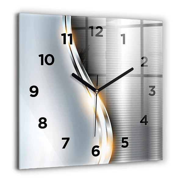 Wanduhr modern quadratisch Metall-Abstraktion