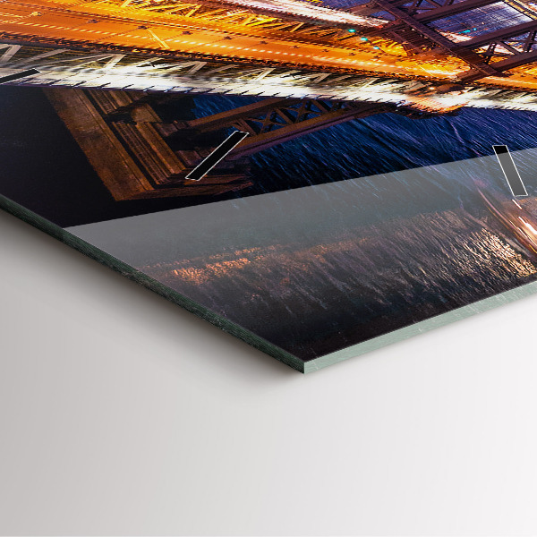 Wanduhr modern quadratisch New York und der Sonnenuntergang