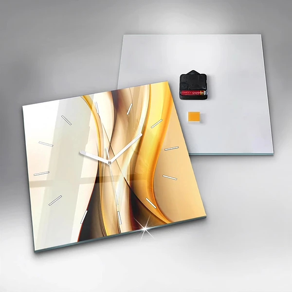 Wanduhr modern quadratisch Abstrakte Welle