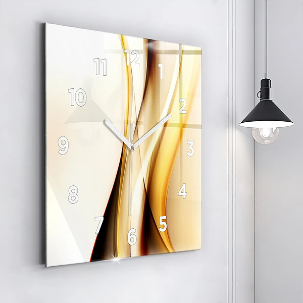 Wanduhr modern quadratisch Abstrakte Welle