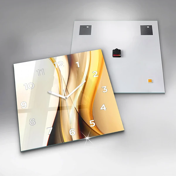 Wanduhr modern quadratisch Abstrakte Welle