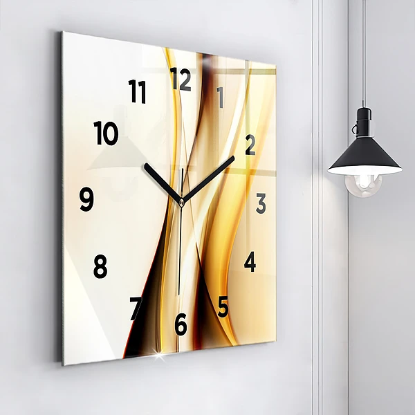 Wanduhr modern quadratisch Abstrakte Welle