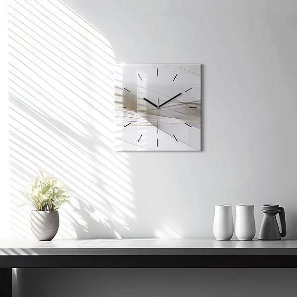 Wanduhr quadratisch Helle Abstraktion
