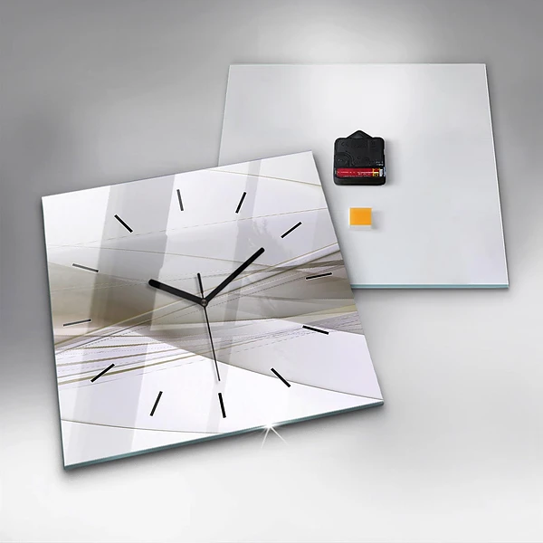 Wanduhr quadratisch Helle Abstraktion