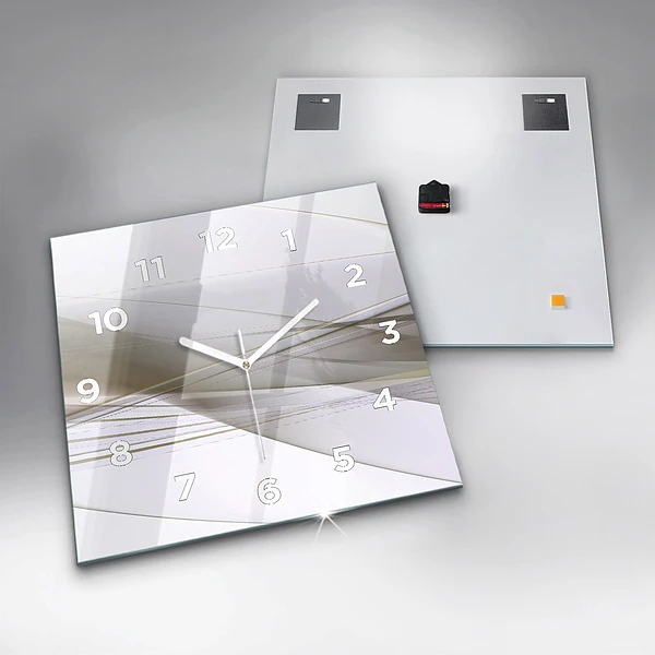 Wanduhr quadratisch Helle Abstraktion