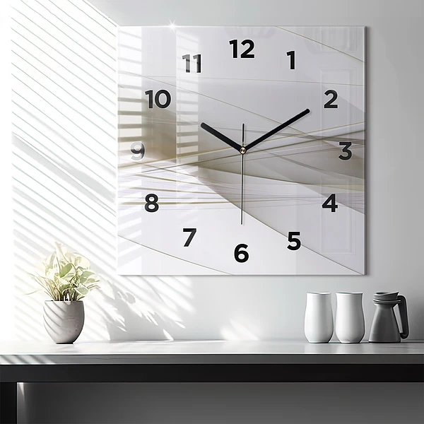 Wanduhr quadratisch Helle Abstraktion