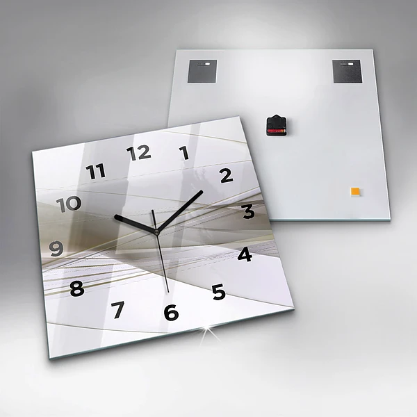 Wanduhr quadratisch Helle Abstraktion