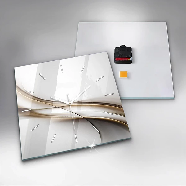 Wanduhr quadratisch mit motiv Abstrakte Linien