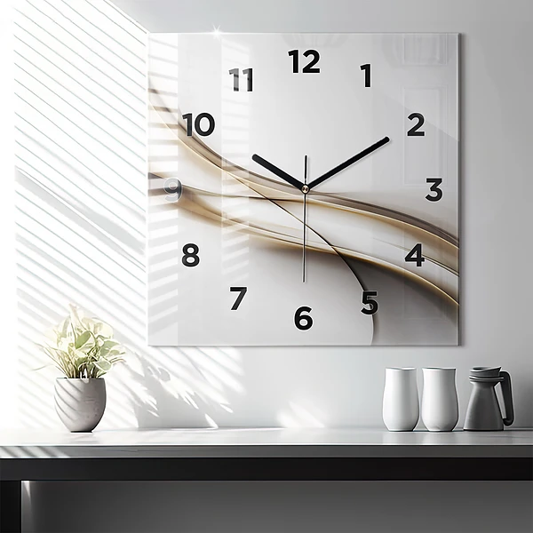 Wanduhr quadratisch mit motiv Abstrakte Linien