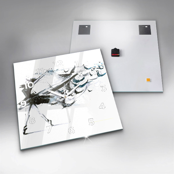 Wanduhr quadratisch mit motiv Frau tanzt Ballett