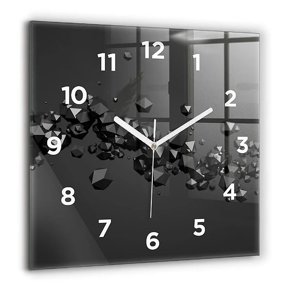 Wanduhr quadratisch mit motiv Schwarze Abstraktion