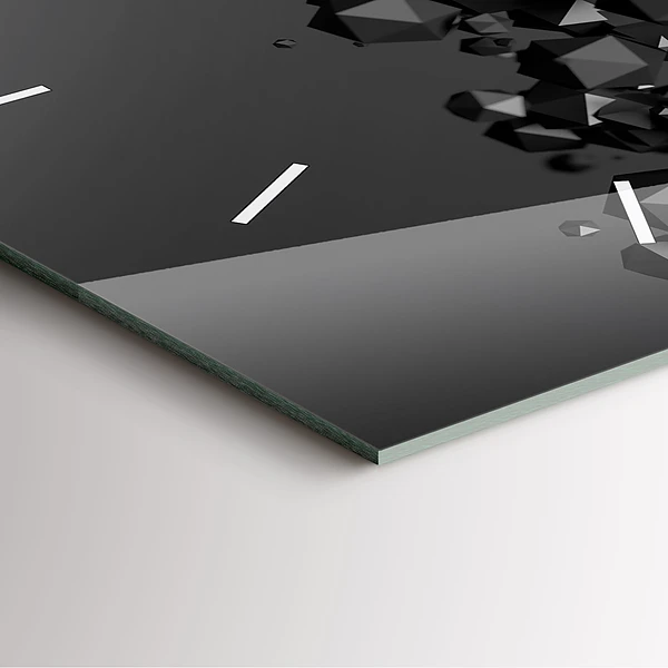Wanduhr quadratisch mit motiv Schwarze Abstraktion