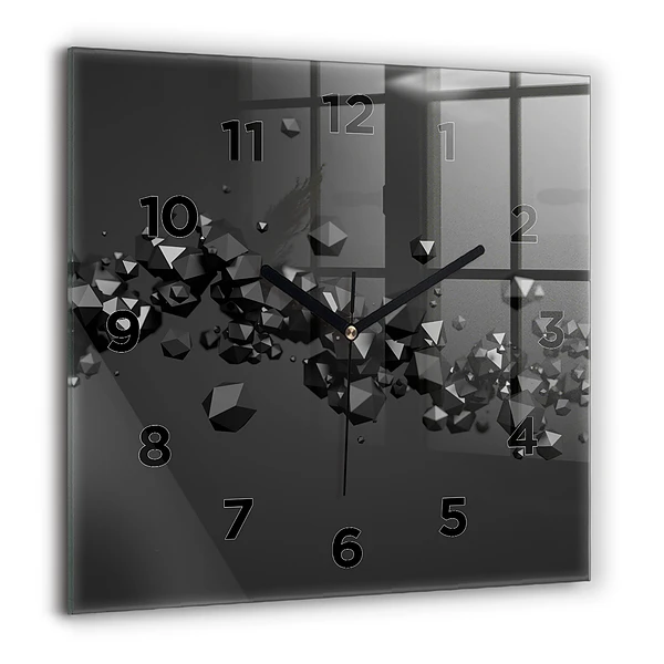 Wanduhr quadratisch mit motiv Schwarze Abstraktion