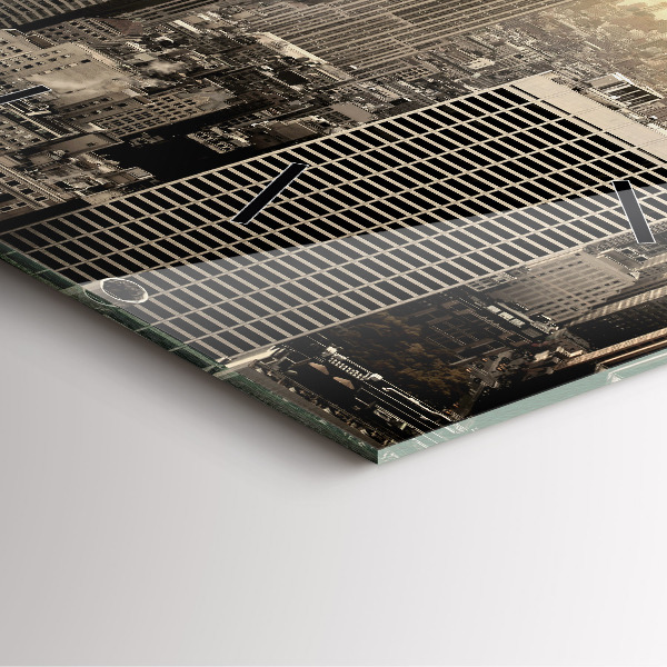 Wanduhr quadratisch mit motiv Türme in New York