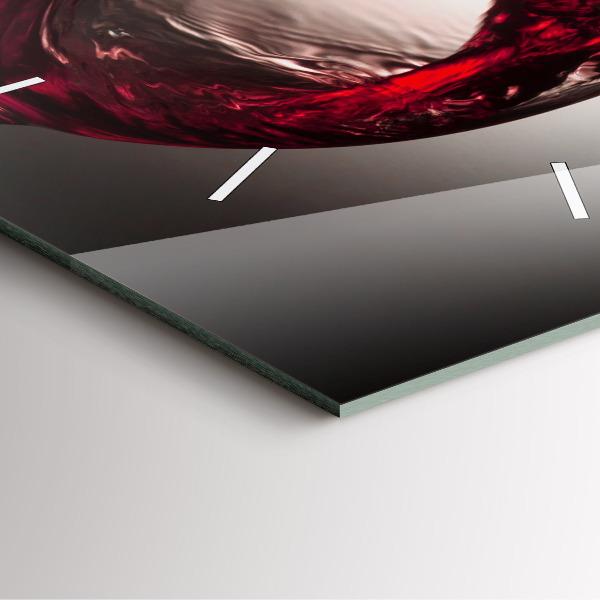 Wanduhr quadratisch mit motiv Weinglas