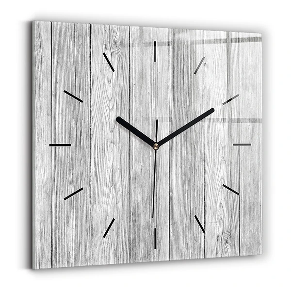 Wanduhr quadratisch mit motiv Holztafeln