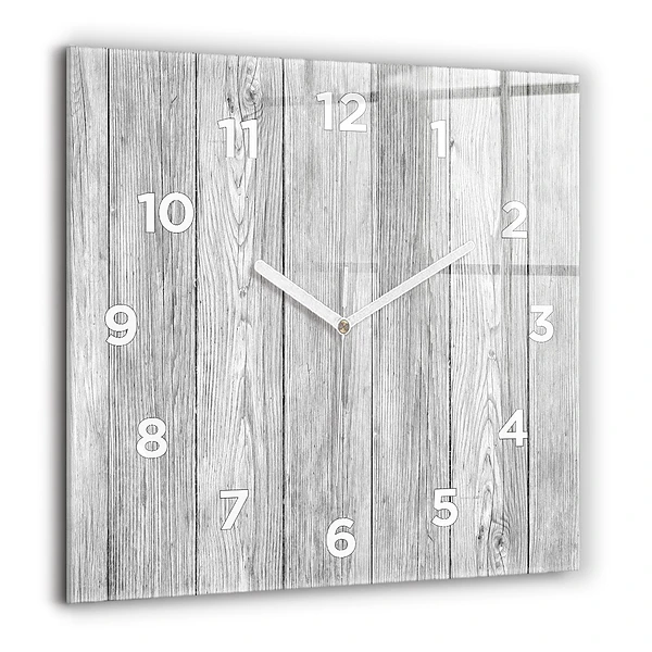 Wanduhr quadratisch mit motiv Holztafeln