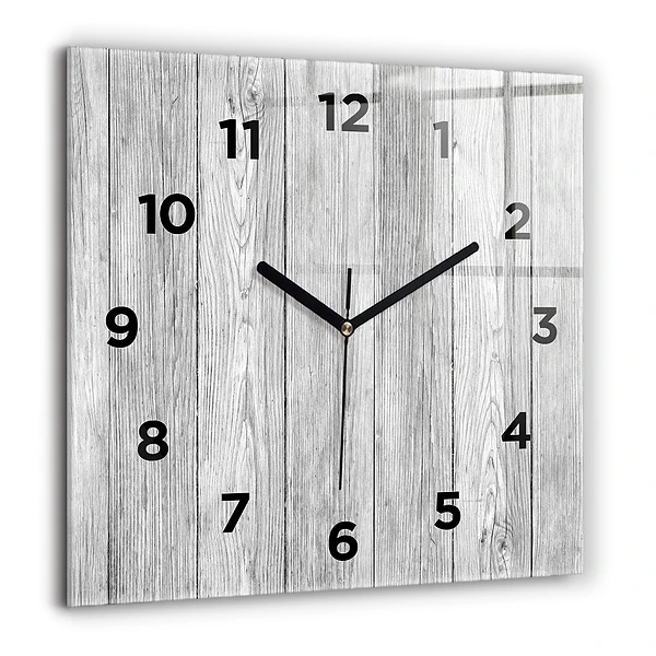 Wanduhr quadratisch mit motiv Holztafeln