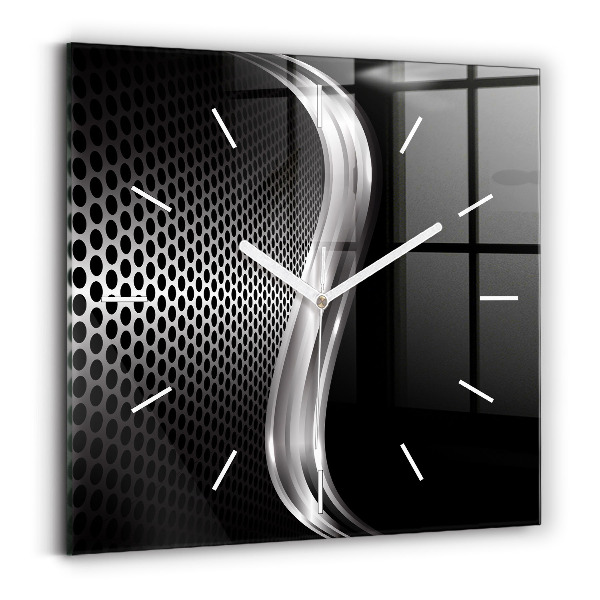 Wanduhr modern quadratisch Schwarzes Metall Abstraktion