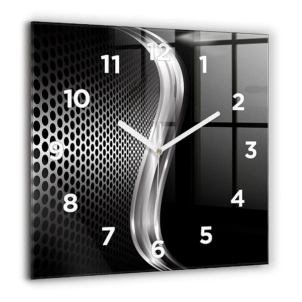 Wanduhr modern quadratisch Schwarzes Metall Abstraktion