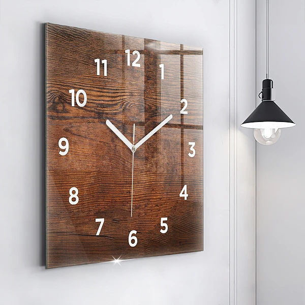 Wanduhr quadratisch mit motiv Altes Holz