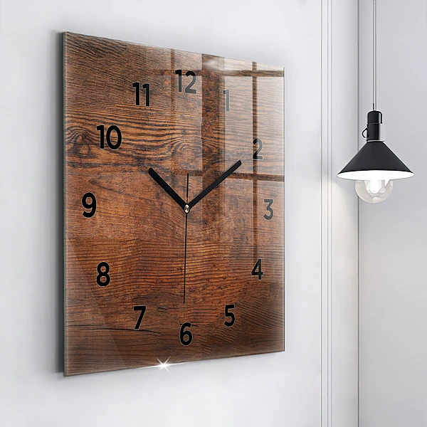 Wanduhr quadratisch mit motiv Altes Holz