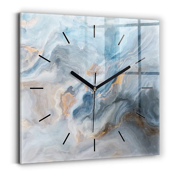 Wanduhr quadratisch Marmoriertes Muster