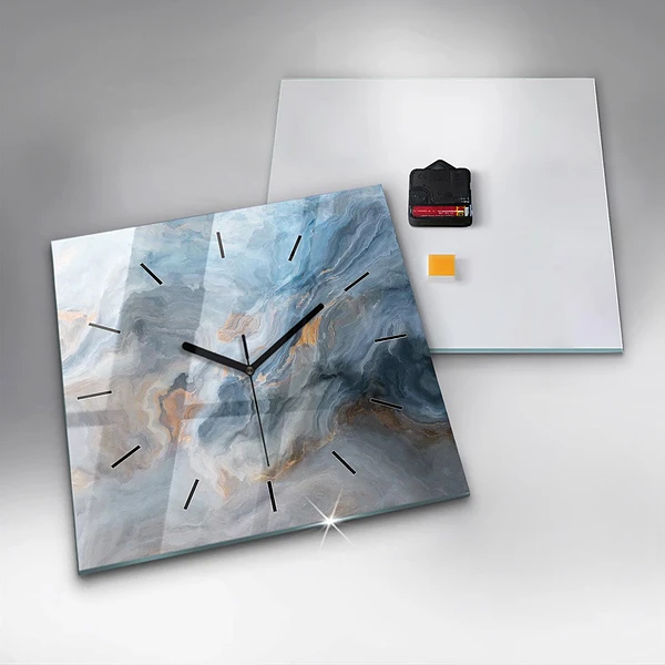 Wanduhr quadratisch Marmoriertes Muster