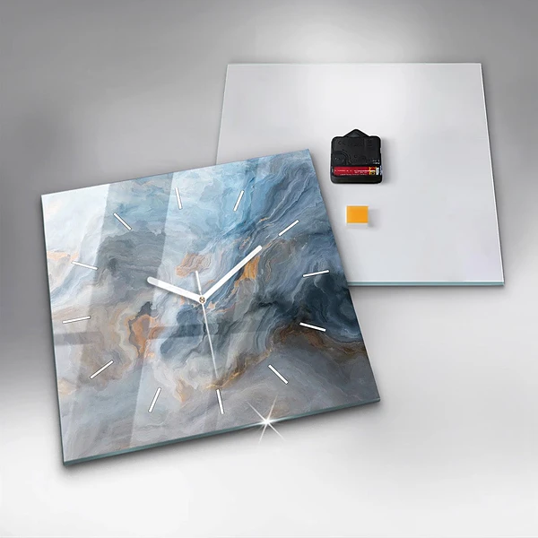 Wanduhr quadratisch Marmoriertes Muster