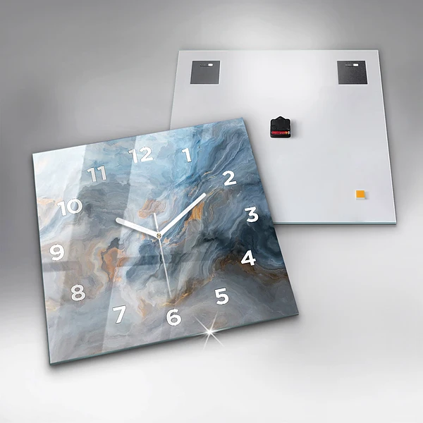 Wanduhr quadratisch Marmoriertes Muster