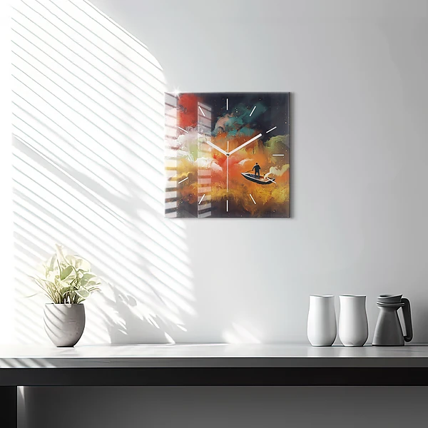 Wanduhr quadratisch mit motiv Abstraktes Bild