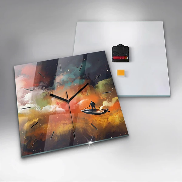 Wanduhr quadratisch mit motiv Abstraktes Bild