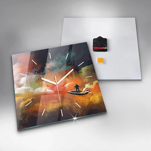Wanduhr quadratisch mit motiv Abstraktes Bild