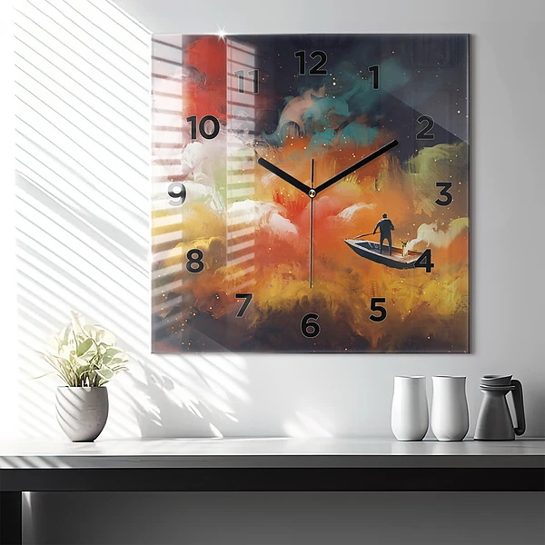 Wanduhr quadratisch mit motiv Abstraktes Bild