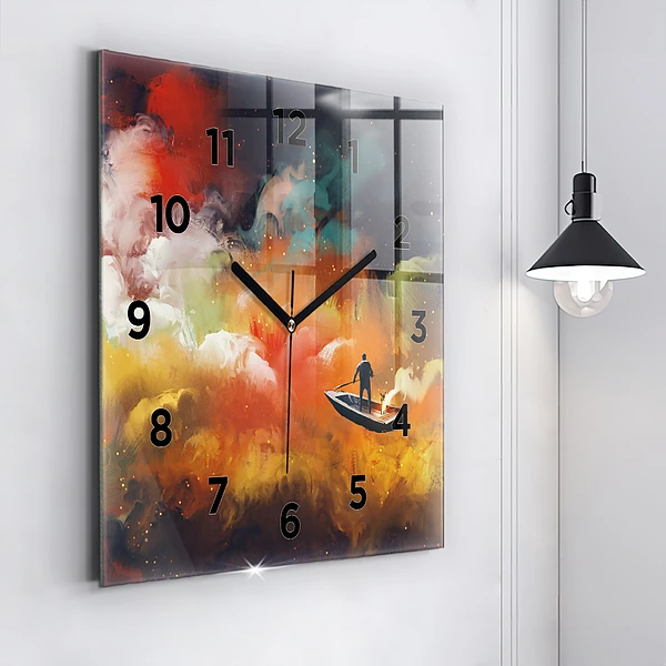 Wanduhr quadratisch mit motiv Abstraktes Bild