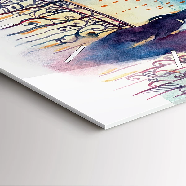Wanduhr quadratisch Menschen auf Aquarell